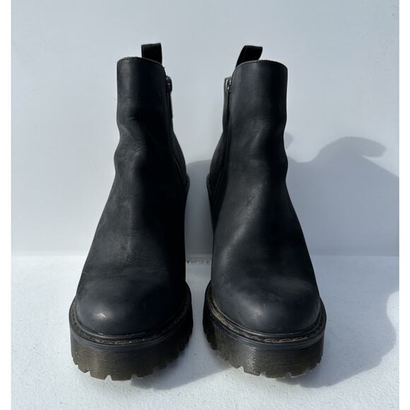 Dr Martens Magdalena Black Leather Boots Chunky Platform Block Heel Goth Size 8 - Picture 3 of 10